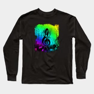 Music Notes and Treble Clef Long Sleeve T-Shirt